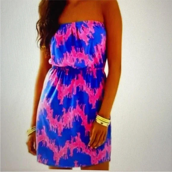 Lilly Pulitzer Strapless Windsor Dress XS Pink Purple - Picture 3 of 7